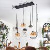 Ripoll lampa wisząca, kula świetlna, lampa wisząca bursztynowy, przezroczysty, przydymiony, 6-punktowe