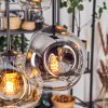 Ripoll lampa wisząca, kula świetlna, lampa wisząca bursztynowy, przezroczysty, przydymiony, 6-punktowe