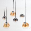 Ripoll lampa wisząca, kula świetlna, lampa wisząca bursztynowy, przezroczysty, przydymiony, 6-punktowe