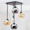 Ripoll lampa sufitowa, kula świetlna bursztynowy, przezroczysty, przydymiony, 5-punktowe
