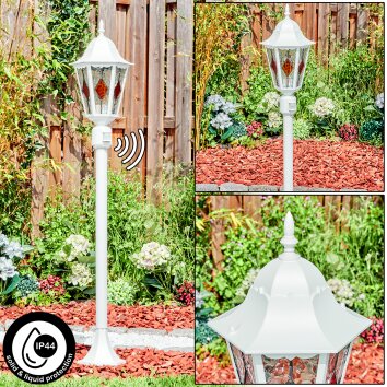 Hongkong słupek ogrodowy biały, 1-punktowy, Czujnik ruchu