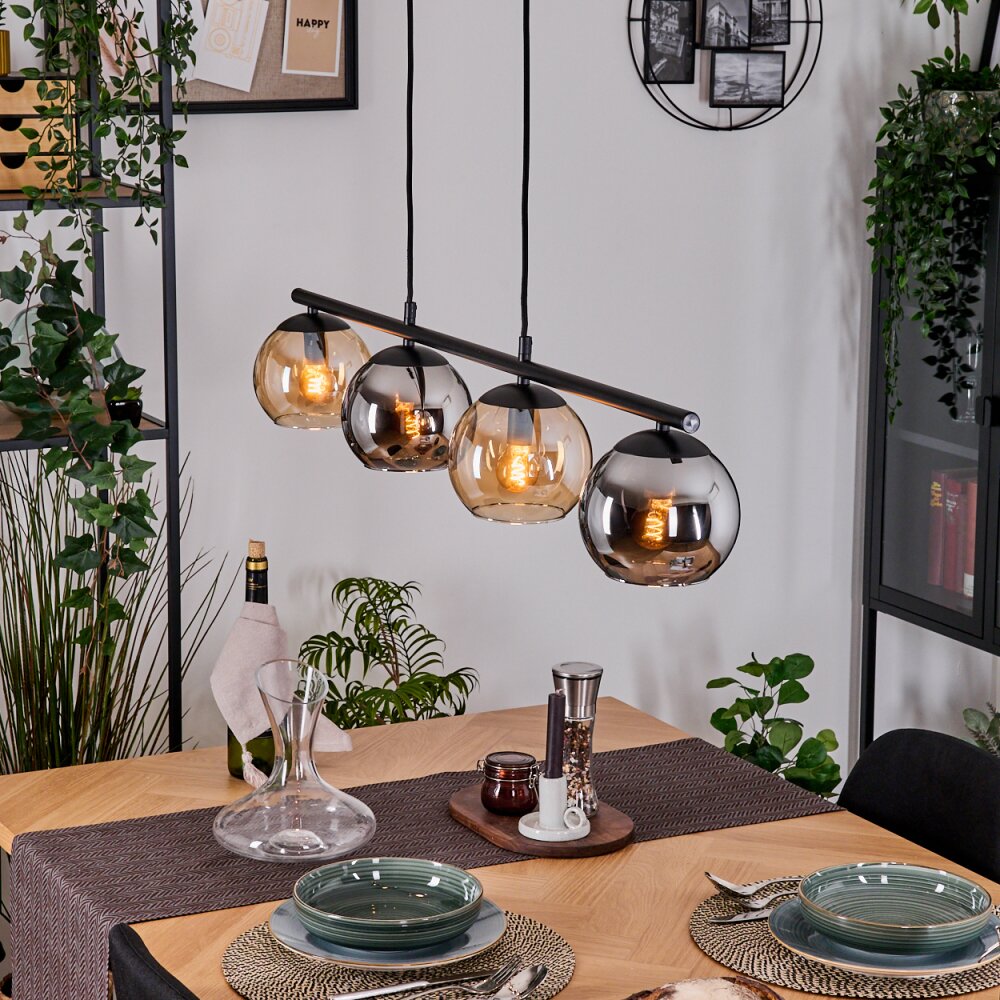 Koyoto Lampa wisząca, Kula świetlna, Lampa wisząca W kolorze bursztynu, Chrom, Przydymiony, 4-punktowe main product photo