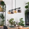 Koyoto lampa wisząca, kula świetlna, lampa wisząca bursztynowy, chrom, przydymiony, 4-punktowe