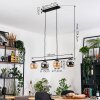 Koyoto lampa wisząca, kula świetlna, lampa wisząca bursztynowy, chrom, przydymiony, 4-punktowe