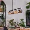 Koyoto lampa wisząca, kula świetlna, lampa wisząca bursztynowy, chrom, przydymiony, 4-punktowe