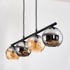 Koyoto Lampa wisząca, Kula świetlna, Lampa wisząca W kolorze bursztynu, Chrom, Przydymiony, 4-punktowe