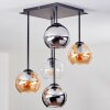 Koyoto lampa sufitowa, kula świetlna bursztynowy, chrom, przezroczysty, przydymiony, 5-punktowe