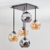 Ripoll lampa sufitowa, kula świetlna bursztynowy, przydymiony, 5-punktowe