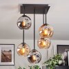 Ripoll Lampa sufitowa, Kula świetlna W kolorze bursztynu, Przydymiony, 5-punktowe