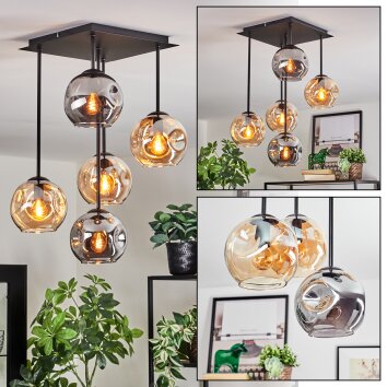 Ripoll lampa sufitowa, kula świetlna bursztynowy, przydymiony, 5-punktowe