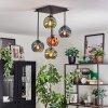 Ripoll lampa sufitowa, kula świetlna niebeieski, zielony, miedziany, 5-punktowe