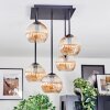 Koyoto Lampa sufitowa, Kula świetlna W kolorze bursztynu, 5-punktowe
