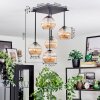 Koyoto Lampa sufitowa, Kula świetlna W kolorze bursztynu, 5-punktowe