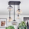 Koyoto lampa sufitowa, kula świetlna bursztynowy, przezroczysty, przydymiony, 5-punktowe