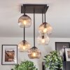 Koyoto lampa sufitowa, kula świetlna bursztynowy, przezroczysty, przydymiony, 5-punktowe