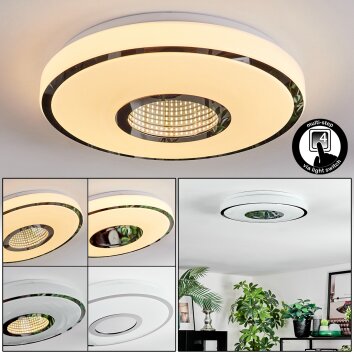 Loron Lampa sufitowa, Panel LED Srebrny, Biały, 1-punktowy