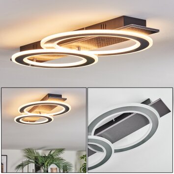 Lidor Lampa sufitowa LED Czarny, Srebrny, 1-punktowy