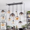 Koyoto Lampa wisząca, Kula świetlna, Lampa wisząca Antracytowy, Srebrny, Biały, 8-punktowe