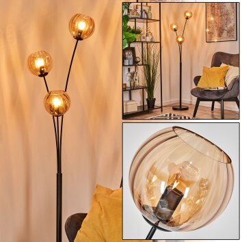Koyoto Kula świetlna, Lampa stojąca W kolorze bursztynu, 3-punktowe