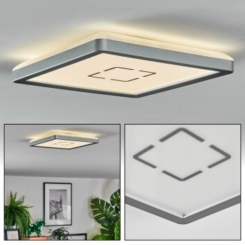 Simonstorp Lampa sufitowa, Panel LED Srebrny, Biały, 1-punktowy