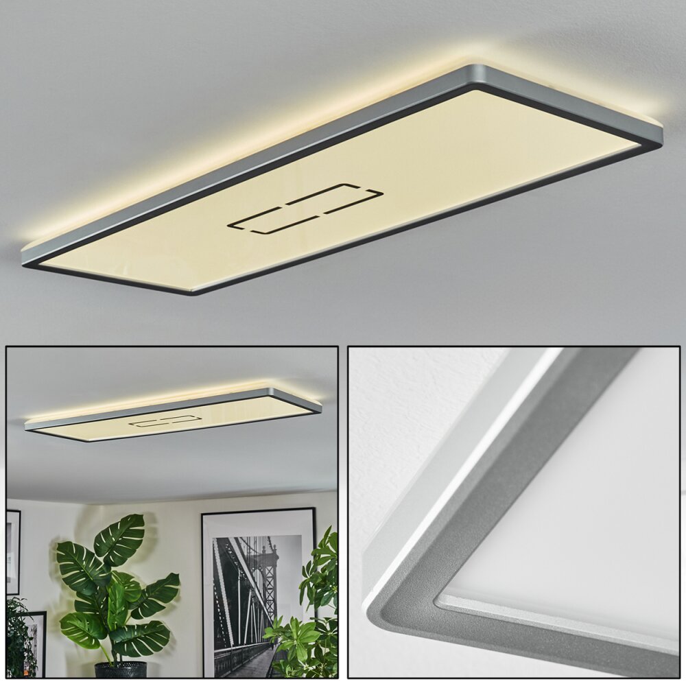 Simonstorp Lampa sufitowa, Panel LED Srebrny, Biały, 1-punktowy main product photo