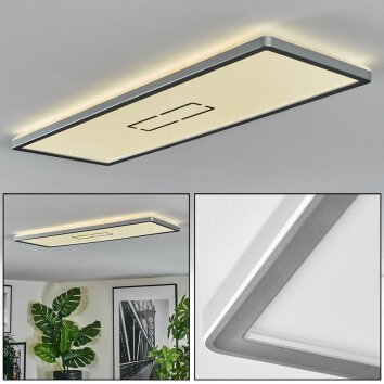 Simonstorp Lampa sufitowa, Panel LED Srebrny, Biały, 1-punktowy