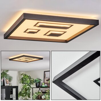 Ilyan Lampa sufitowa, Panel LED Czarny, 1-punktowy