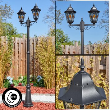 Hongkong kandelabr, słupek ogrodowy czarny, 2-punktowe