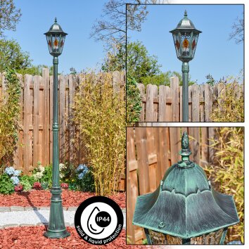 Hongkong kandelabr, słupek ogrodowy zielony, czarny, 1-punktowy