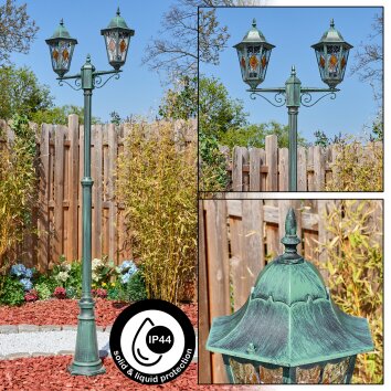 Hongkong kandelabr, słupek ogrodowy zielony, czarny, 2-punktowe