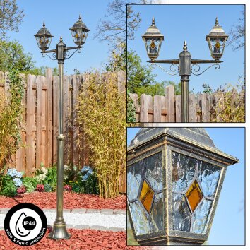 Naofe kandelabr, słupek ogrodowy brązowy, złoty, 2-punktowe