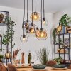 Ripoll lampa wisząca, kula świetlna, lampa wisząca bursztynowy, przezroczysty, przydymiony, 6-punktowe