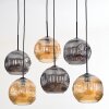 Ripoll lampa wisząca, kula świetlna, lampa wisząca bursztynowy, przydymiony, 6-punktowe