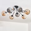 Ripoll lampa sufitowa, kula świetlna bursztynowy, przezroczysty, przydymiony, 10-punktowe