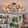 Ripoll Lampa sufitowa, Kula świetlna W kolorze bursztynu, Przezroczysty, Przydymiony, 10-punktowe