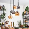 Ripoll lampa wisząca, kula świetlna, lampa wisząca bursztynowy, przydymiony, 6-punktowe