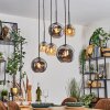 Ripoll lampa wisząca, kula świetlna, lampa wisząca bursztynowy, przydymiony, 6-punktowe
