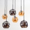 Ripoll Lampa wisząca, Kula świetlna, Lampa wisząca W kolorze bursztynu, Przydymiony, 6-punktowe