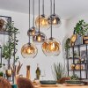 Ripoll lampa wisząca, kula świetlna, lampa wisząca bursztynowy, przezroczysty, przydymiony, 6-punktowe