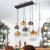 Ripoll lampa wisząca, kula świetlna, lampa wisząca bursztynowy, przezroczysty, przydymiony, 6-punktowe