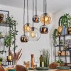 Koyoto Lampa wisząca, Kula świetlna, Lampa wisząca W kolorze bursztynu, Chrom, Przezroczysty, Przydymiony, 6-punktowe