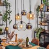 Koyoto Lampa wisząca, Kula świetlna, Lampa wisząca W kolorze bursztynu, Chrom, Przezroczysty, Przydymiony, 6-punktowe