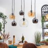 Koyoto Lampa wisząca, Kula świetlna, Lampa wisząca W kolorze bursztynu, Chrom, Przezroczysty, Przydymiony, 6-punktowe