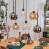 Koyoto lampa wisząca, kula świetlna, lampa wisząca bursztynowy, chrom, przezroczysty, przydymiony, 6-punktowe
