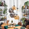 Ripoll lampa wisząca, kula świetlna, lampa wisząca bursztynowy, przezroczysty, przydymiony, 6-punktowe
