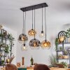 Ripoll lampa wisząca, kula świetlna, lampa wisząca bursztynowy, przezroczysty, przydymiony, 6-punktowe