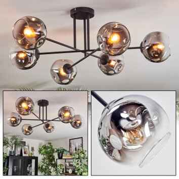 Ripoll Lampa sufitowa, Kula świetlna Chrom, Przezroczysty, Przydymiony, 6-punktowe
