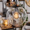 Gastor lampa wisząca, kula świetlna, lampa wisząca bursztynowy, chrom, przezroczysty, przydymiony, 6-punktowe