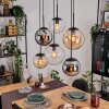 Gastor lampa wisząca, kula świetlna, lampa wisząca bursztynowy, chrom, przezroczysty, przydymiony, 6-punktowe