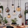 Gastor Lampa wisząca, Kula świetlna, Lampa wisząca W kolorze bursztynu, Chrom, Przezroczysty, Przydymiony, 6-punktowe